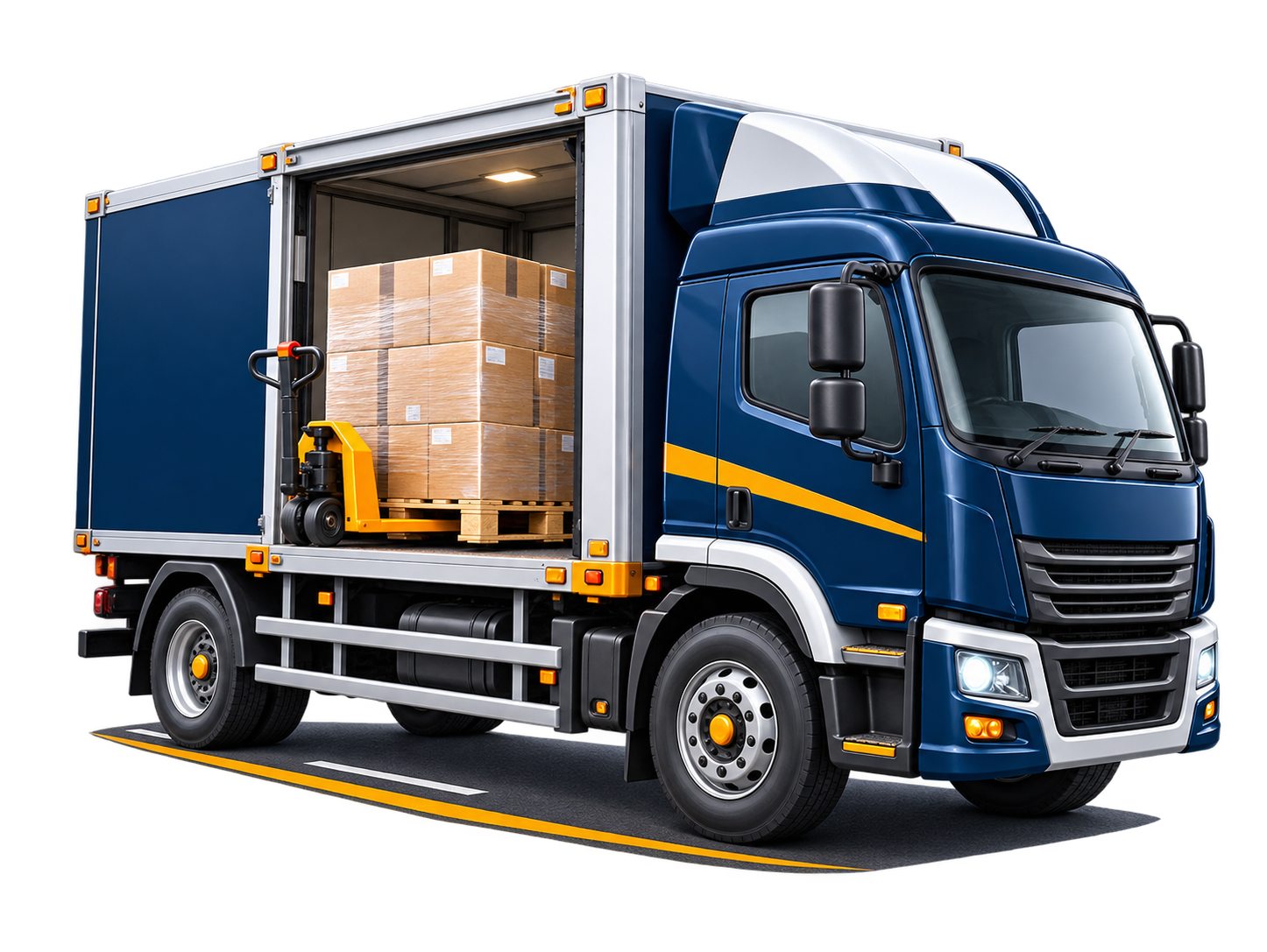 Pallet transport from a single pallet space to a full trailer