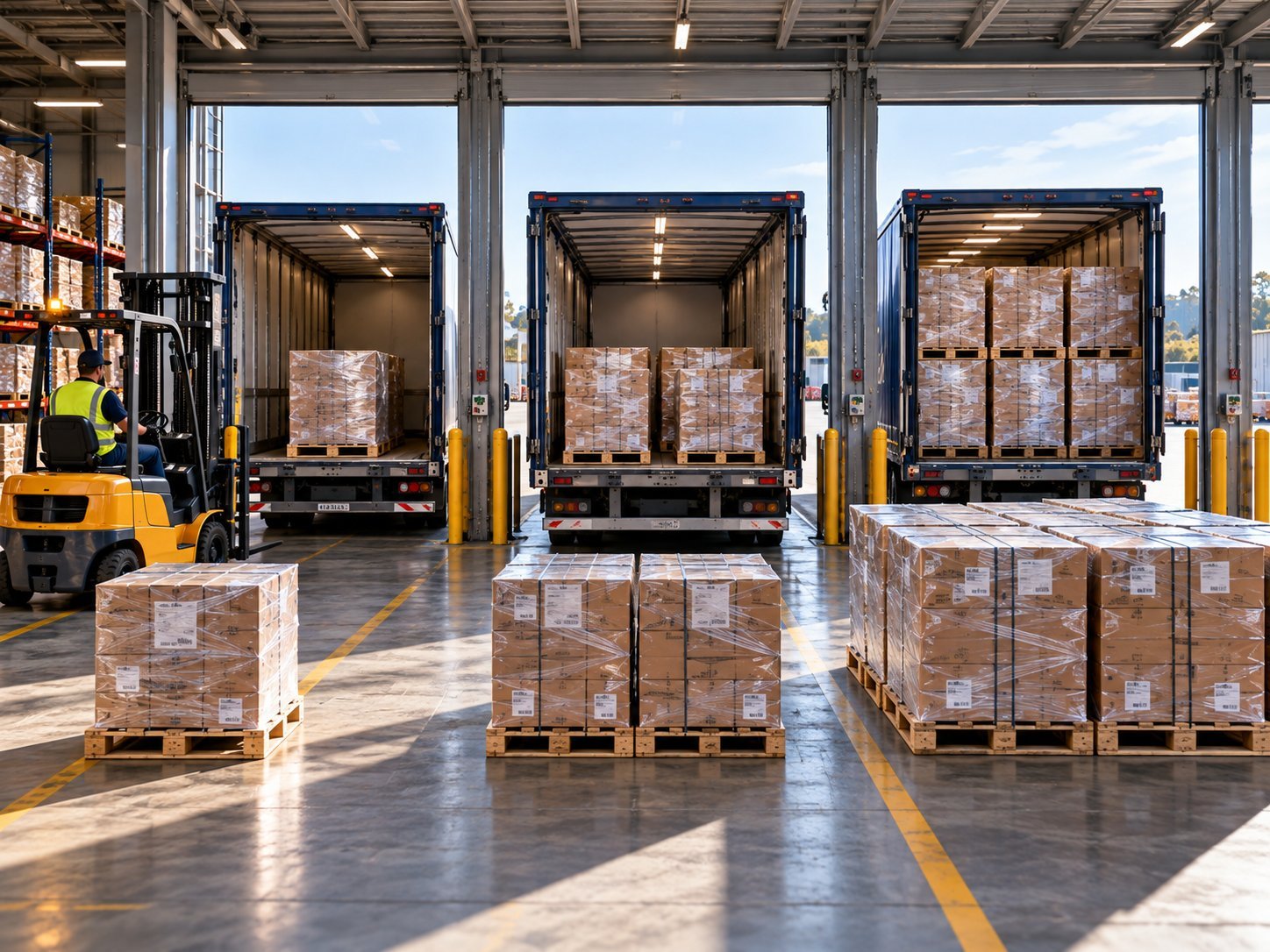 Range of pallet volumes from a single pallet to a full trailer load