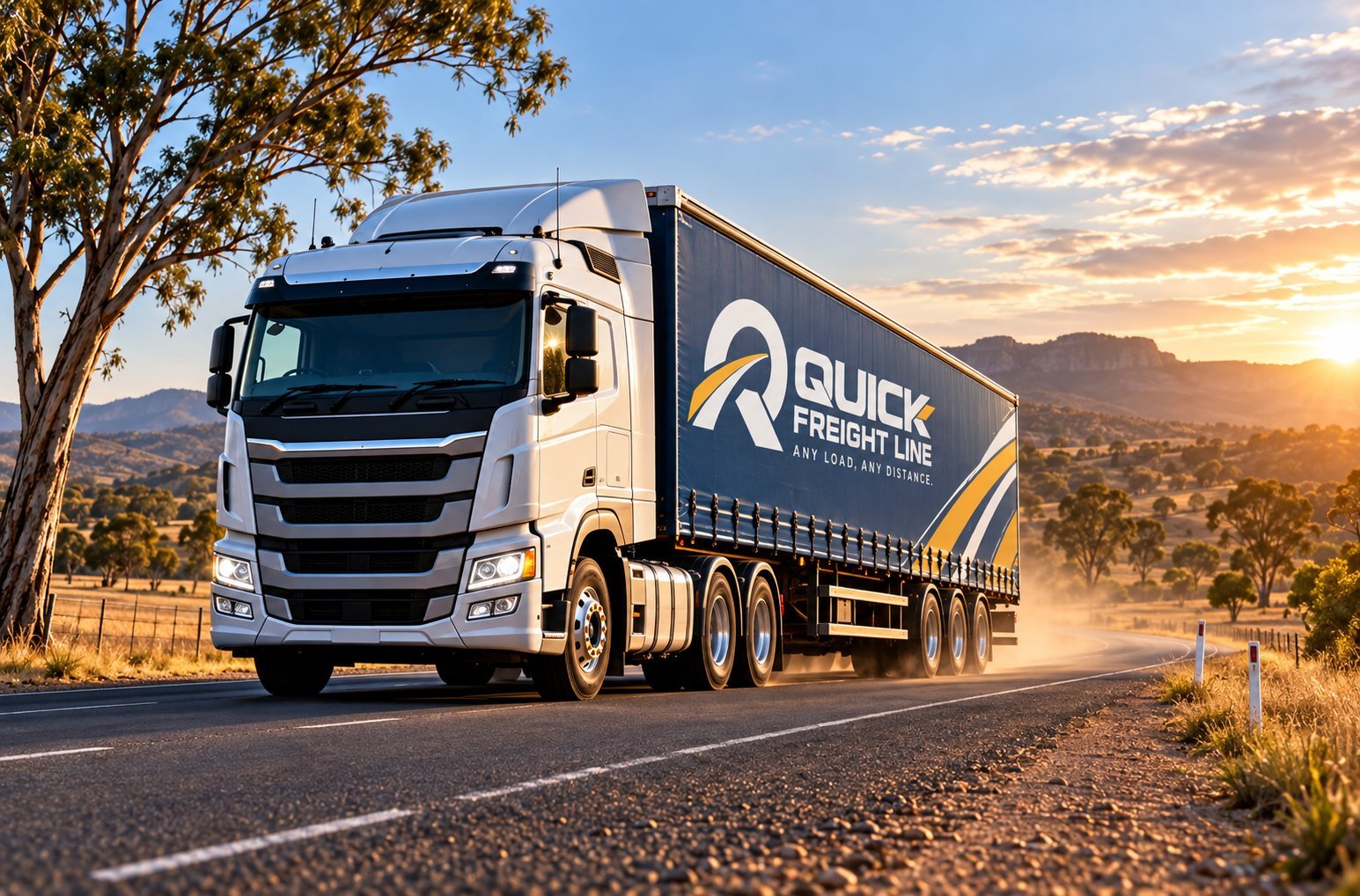 Freight truck on a regional Australian road