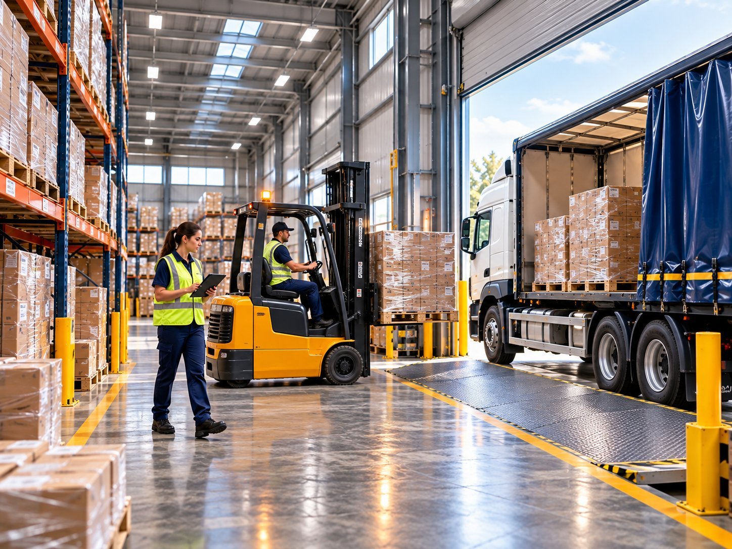 Warehouse worker picking stock for an outbound delivery